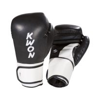 Kwon-Boxhandschuh-Super-Champ-schwarz-weiß,-10-u.-12-oz