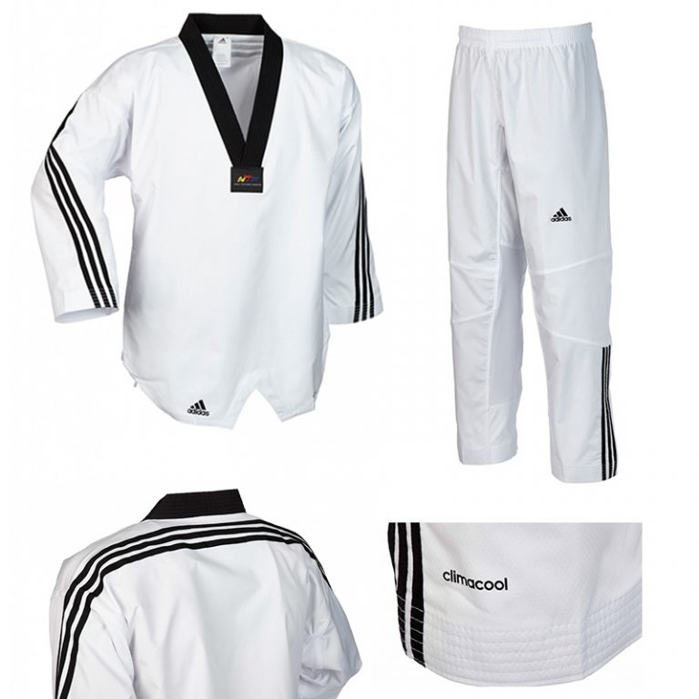 Adidas Taekwondo Anzug Adi Flex Profi mit Streifen, Größen: 170 - 210 cm