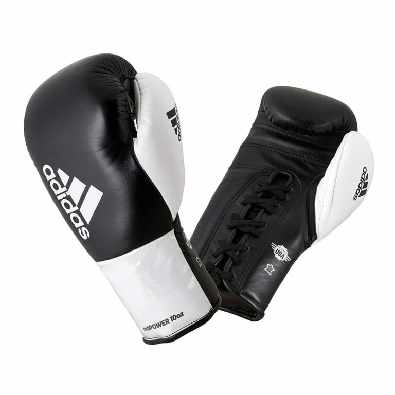 Adidas-Boxhandschuhe-ADIPOWER-500,-schwarz-weiß,-ADIH500PRO,12-oz