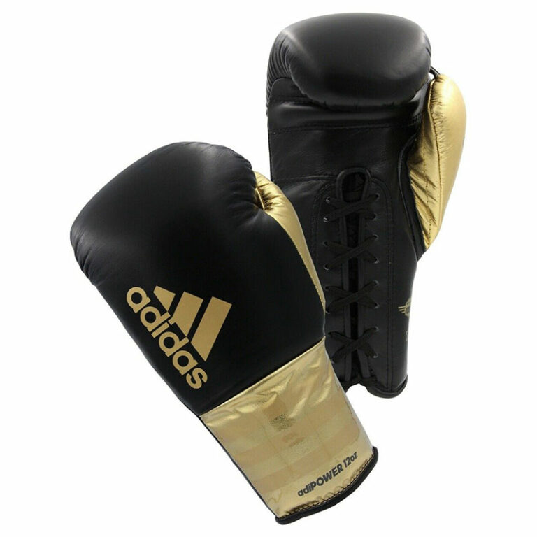Adidas-Boxhandschuhe-ADIPOWER-500,-scxhwarz-gold,-ADIH500PRO,10---12-oz