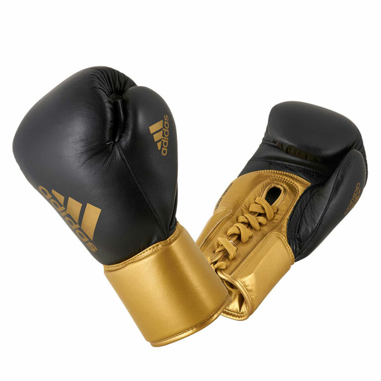 Adidas-Boxhandschuhe-Hybrid-400-laces,-schwarz-gold,-ADIH400PL,12-oz