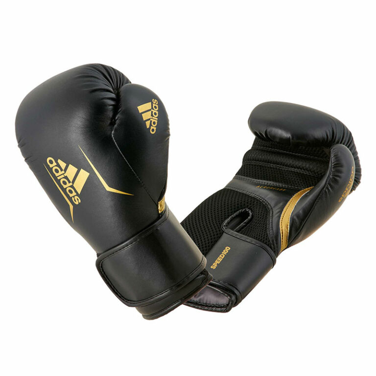 Adidas-Boxhandschuhe-Speed-100,-ADISBG100,-schwarz-gold,10--16-oz